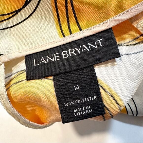 Lane Bryant A-Line Skirt Goldenrod Circle Mod Print Size 14 - Picture 7 of 10